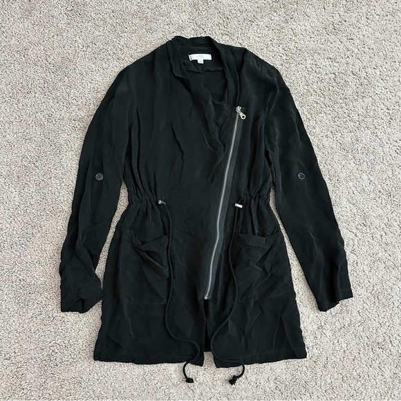 Drew Jacket Womens Size XS Black Asymmetrical Zip Moto Cinch-Waist - Picture 1 of 11